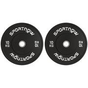 SPORTNOW 2-Pack Barbell Weights, 2 x 10kg Weights, Weight Plate Set, Weight Plates for 5 cm Barbell, Ø 50 mm Bore, Black