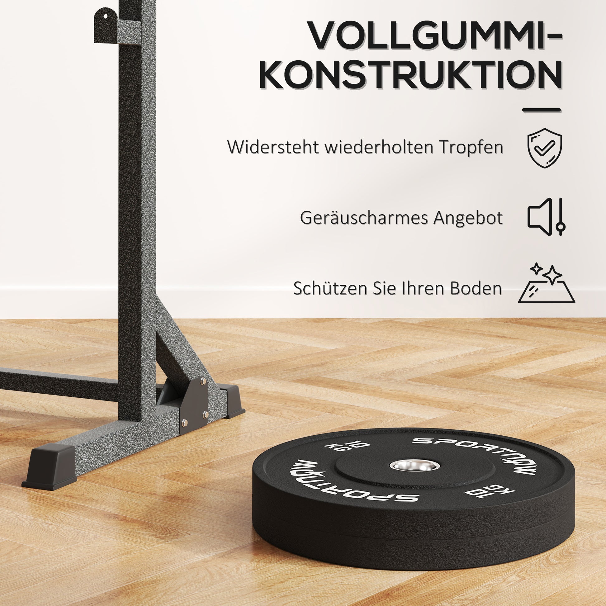 SPORTNOW 2-Pack Barbell Weights, 2 x 10kg Weights, Weight Plate Set, Weight Plates for 5 cm Barbell, Ø 50 mm Bore, Black