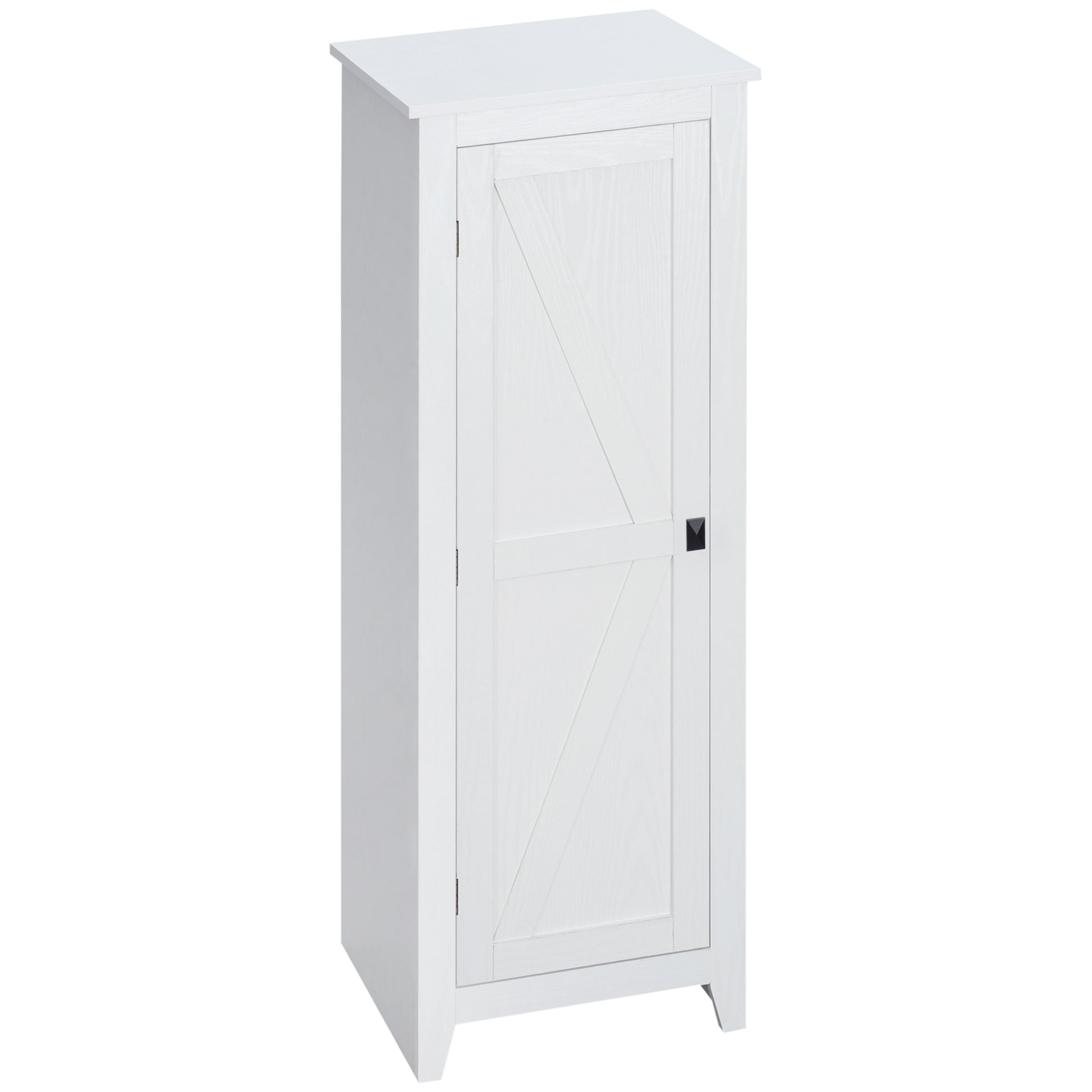 Storage Cabinet Buffet Kitchen Storage Unit for Bathroom Space Saver Classic Style with 3 Adjustable Shelves - Height 120 cm in White Wood