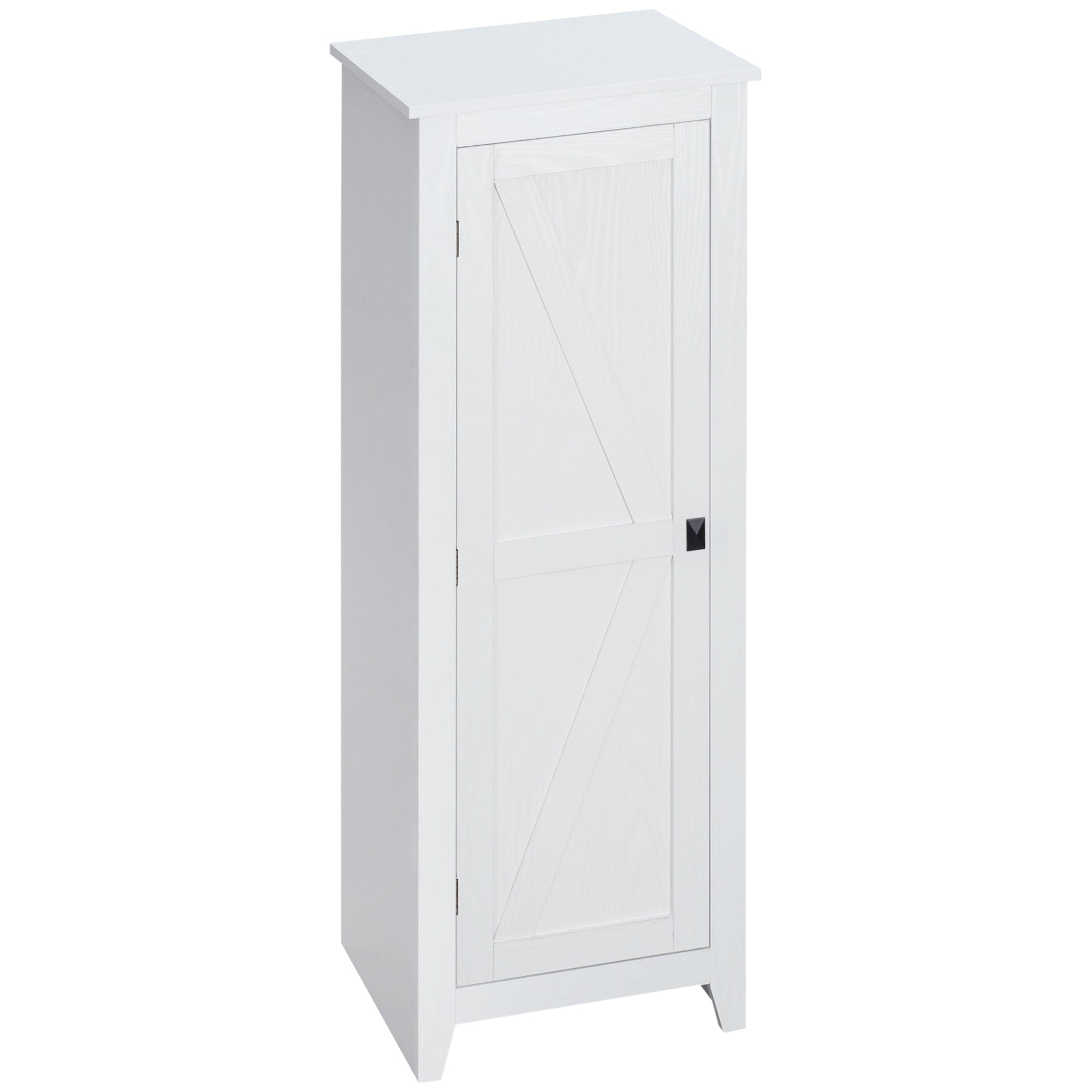 Storage Cabinet Buffet Kitchen Storage Unit for Bathroom Space Saver Classic Style with 3 Adjustable Shelves - Height 120 cm in White Wood