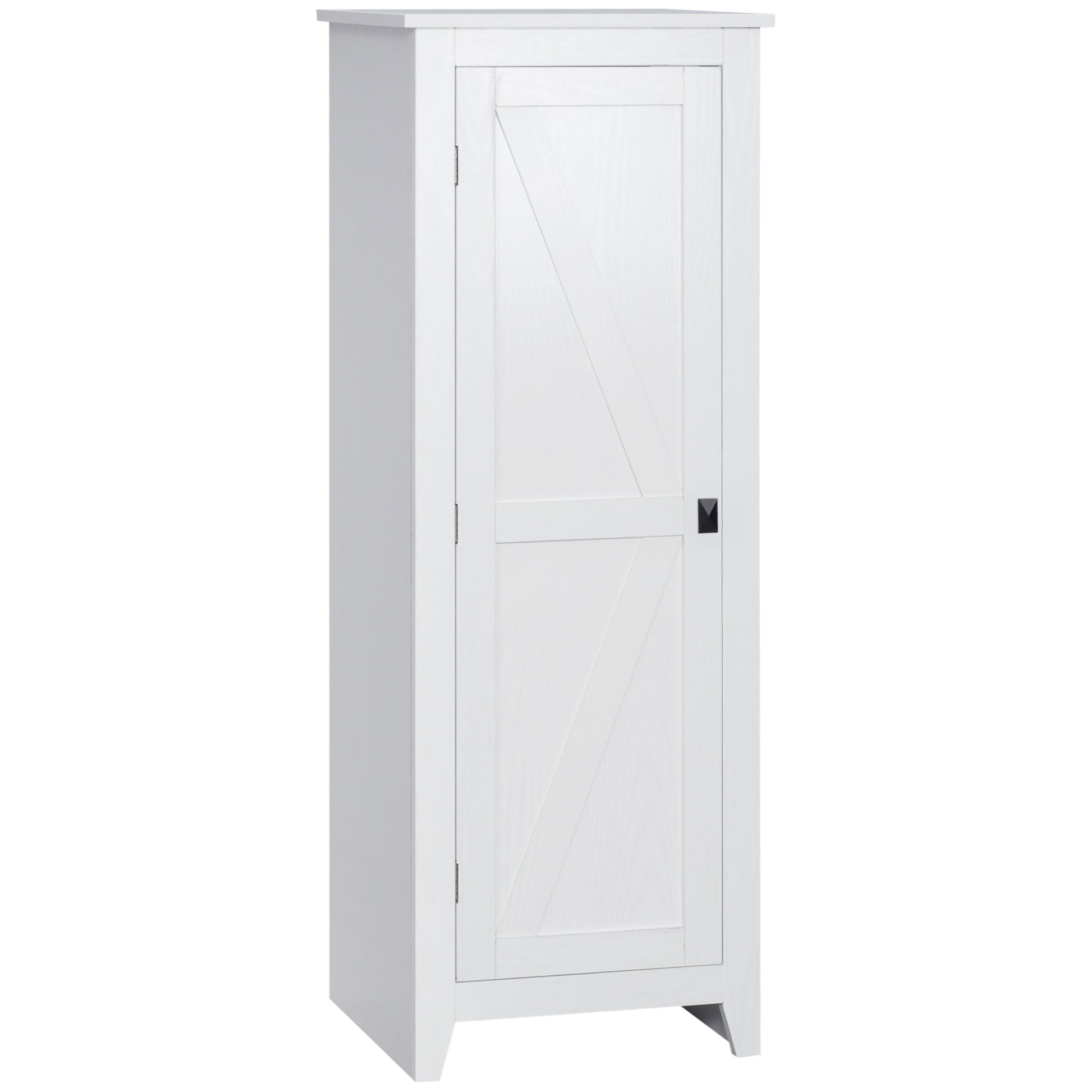 Storage Cabinet Buffet Kitchen Storage Unit for Bathroom Space Saver Classic Style with 3 Adjustable Shelves - Height 120 cm in White Wood
