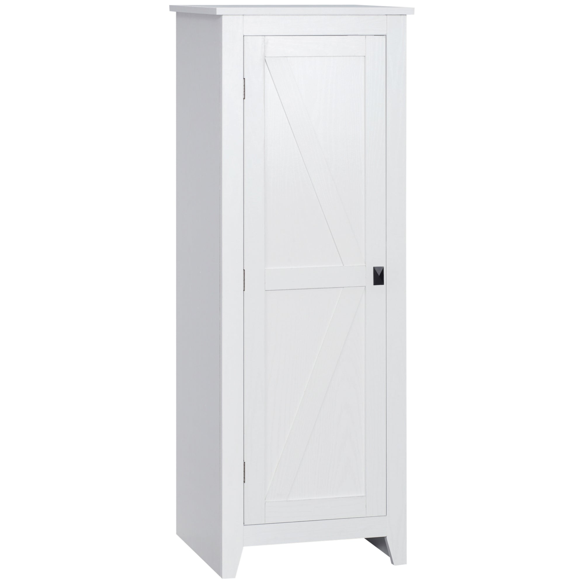 Storage Cabinet Buffet Kitchen Storage Unit for Bathroom Space Saver Classic Style with 3 Adjustable Shelves - Height 120 cm in White Wood