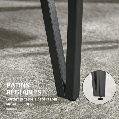 Rectangular Coffee Table Industrial Style Black Metal Hairpin Legs Old Beam Wood Look Tabletop