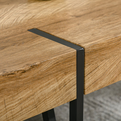 Rectangular Coffee Table Industrial Style Black Metal Hairpin Legs Old Beam Wood Look Tabletop