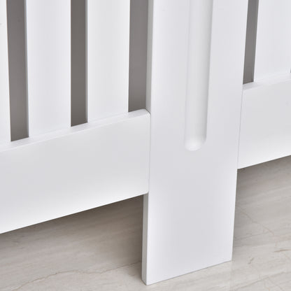 MDF Radiator Cover with Slats, Radiator Cover for Home and Office, 152x19x81 cm, White