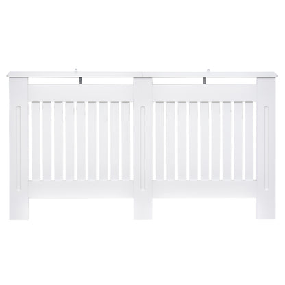 MDF Radiator Cover with Slats, Radiator Cover for Home and Office, 152x19x81 cm, White