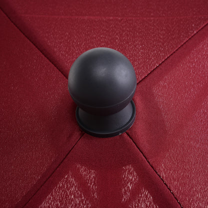 Aluminum Garden Umbrella 198x130x245 cm Rectangular Garden Parasol with Tilt Function for Terrace Outdoor Patio Wine Red