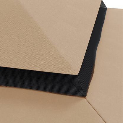 Replacement Canopy for 3x3m Gazebo Double Roof Replacement Cover with 8 Drainage Holes Replacement Canopy for Gazebo Khaki