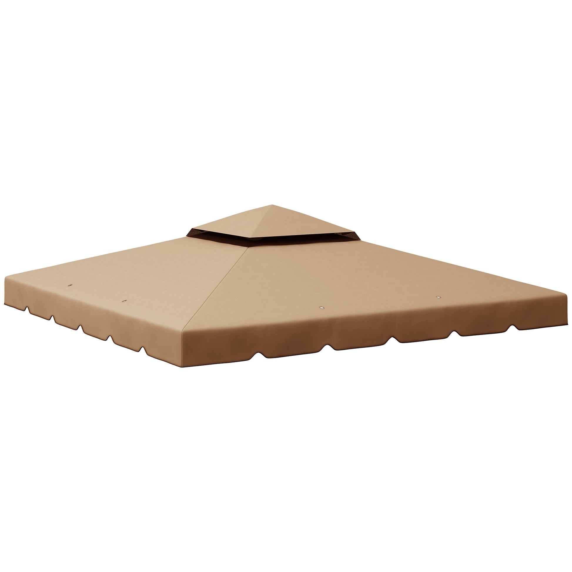 Replacement Canopy for 3x3m Gazebo Double Roof Replacement Cover with 8 Drainage Holes Replacement Canopy for Gazebo Khaki