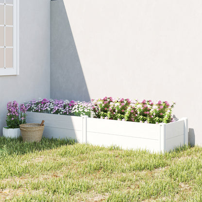Plastic Raised Garden Bed, Snap-Together Planter with DIY Assembly – 197 x 54 x 33 cm for Garden, Balcony, Flowers, Plants, Vegetables