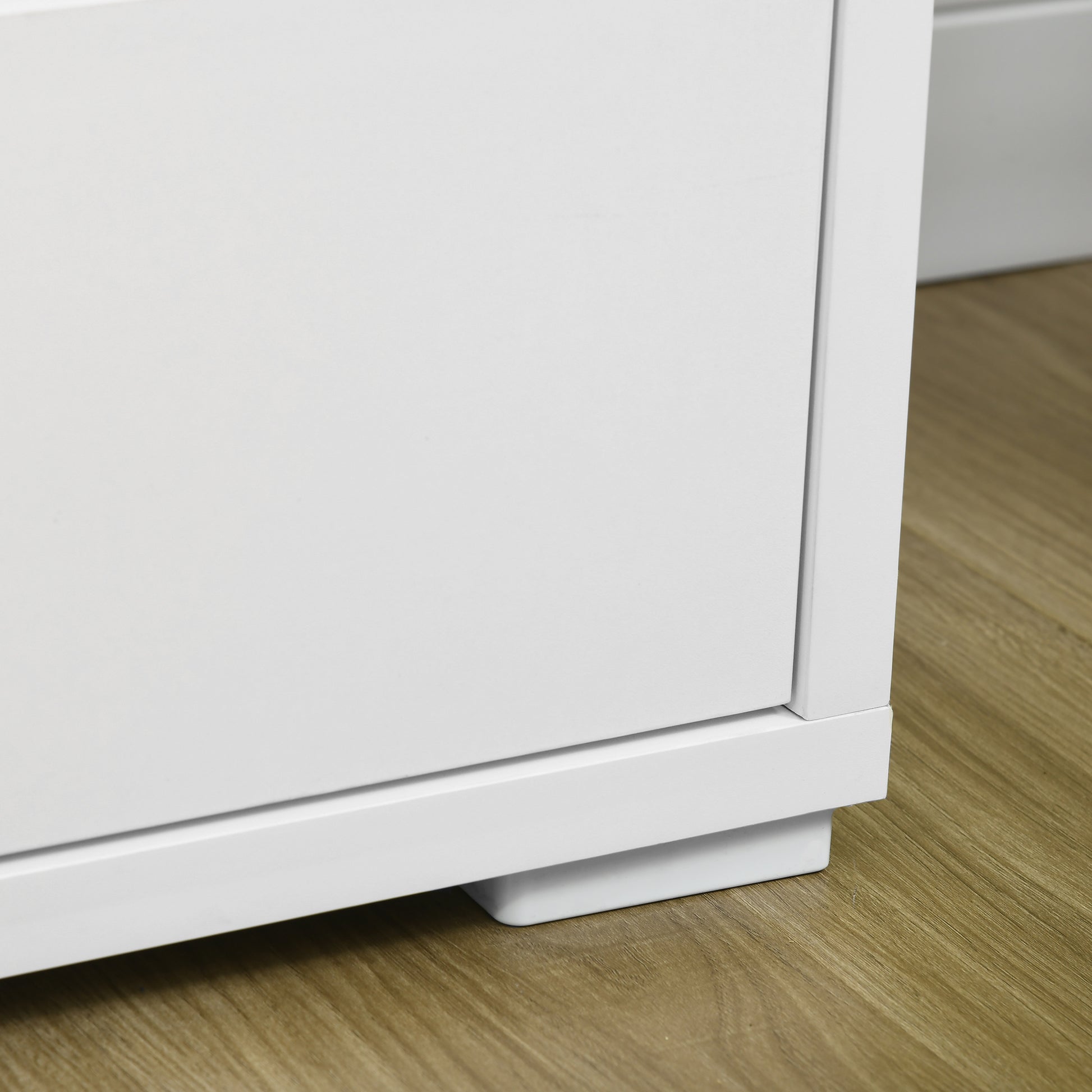 6-Drawer Chest in White Chipboard for Bedroom, Study, and Living Room, 140x37x75cm