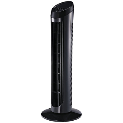 Stand Fan 45 W Tower Fan Fan quiet 3 Ventilation Levels, 70° Oscillation, ABS, Black, Ø27 x H75 cm