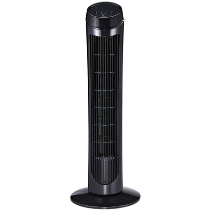 Stand Fan 45 W Tower Fan Fan quiet 3 Ventilation Levels, 70° Oscillation, ABS, Black, Ø27 x H75 cm
