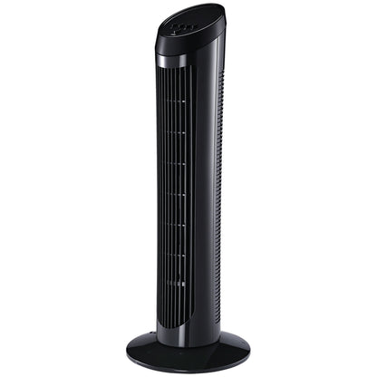 Stand Fan 45 W Tower Fan Fan quiet 3 Ventilation Levels, 70° Oscillation, ABS, Black, Ø27 x H75 cm