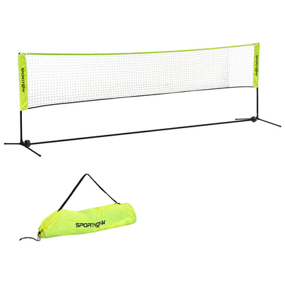 SPORTNOW Badminton Net Set Foldable Volleyball Net, 103/120/155H cm Height Adjustable Shuttlecock Net Tennis Net with Carrying Bag Indoor Outdoor, Metal Polyester Yellow