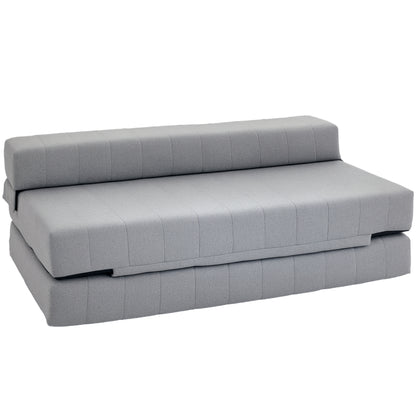 Floor Sofa 2-in-1 Foldable Sleeper Sofa with Linen Look, for 2 Persons, Padded Sofa Bed up to 250 kg Load Capacity for Living Room, Bedroom, Gray