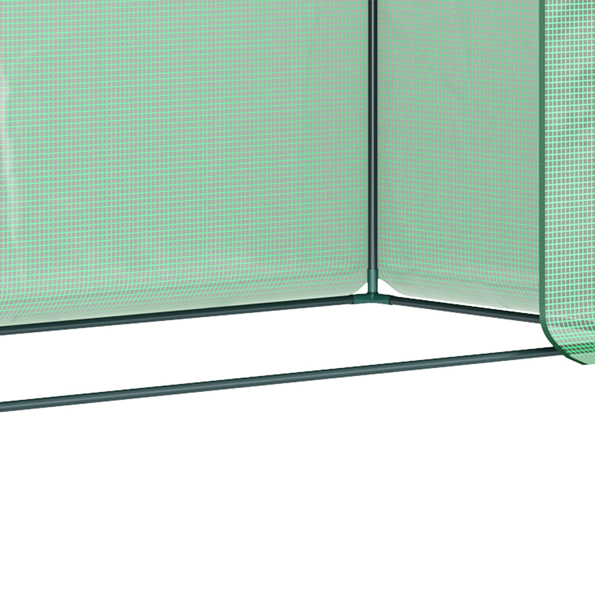 Greenhouse, 200 x 76 x 168 cm Polyethylene Greenhouse with Roll-Up Door, Cold Frame, Tomato House with Side Window, PE Grid Film, Winterproof Plant House for Garden, Balcony, Green
