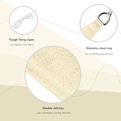 - Triangle Shade Sail (various sizes and colors), size 13x13x13ft, color Beige