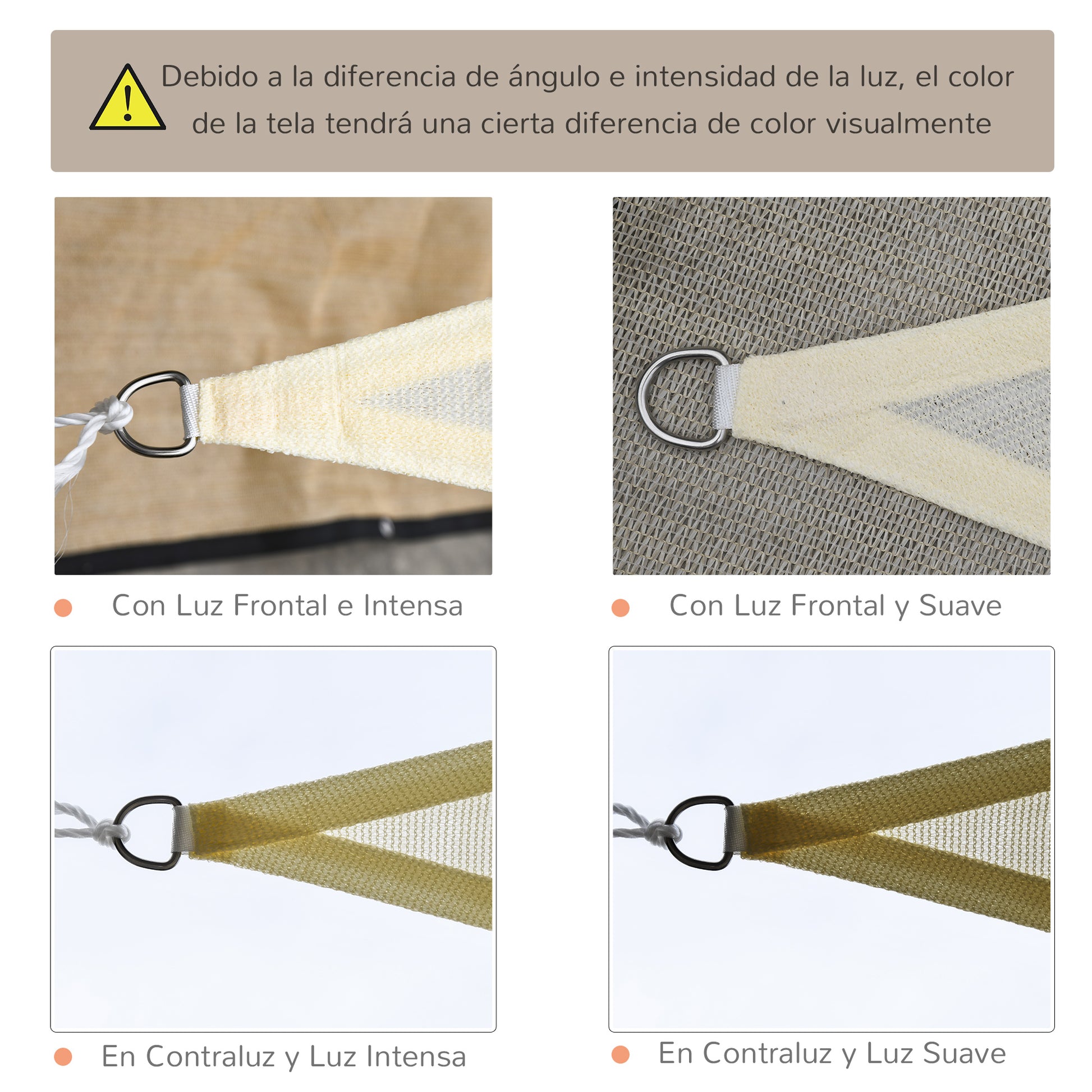 - Triangle Shade Sail (various sizes and colors), size 13x13x13ft, color Beige