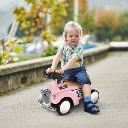 Kids Ride-On Car, Children's Vehicle with Storage Space, Ride-On Car with Anti-Tip Protection for 1-3 Year Olds, Pink, 58 x 27 x 35 cm