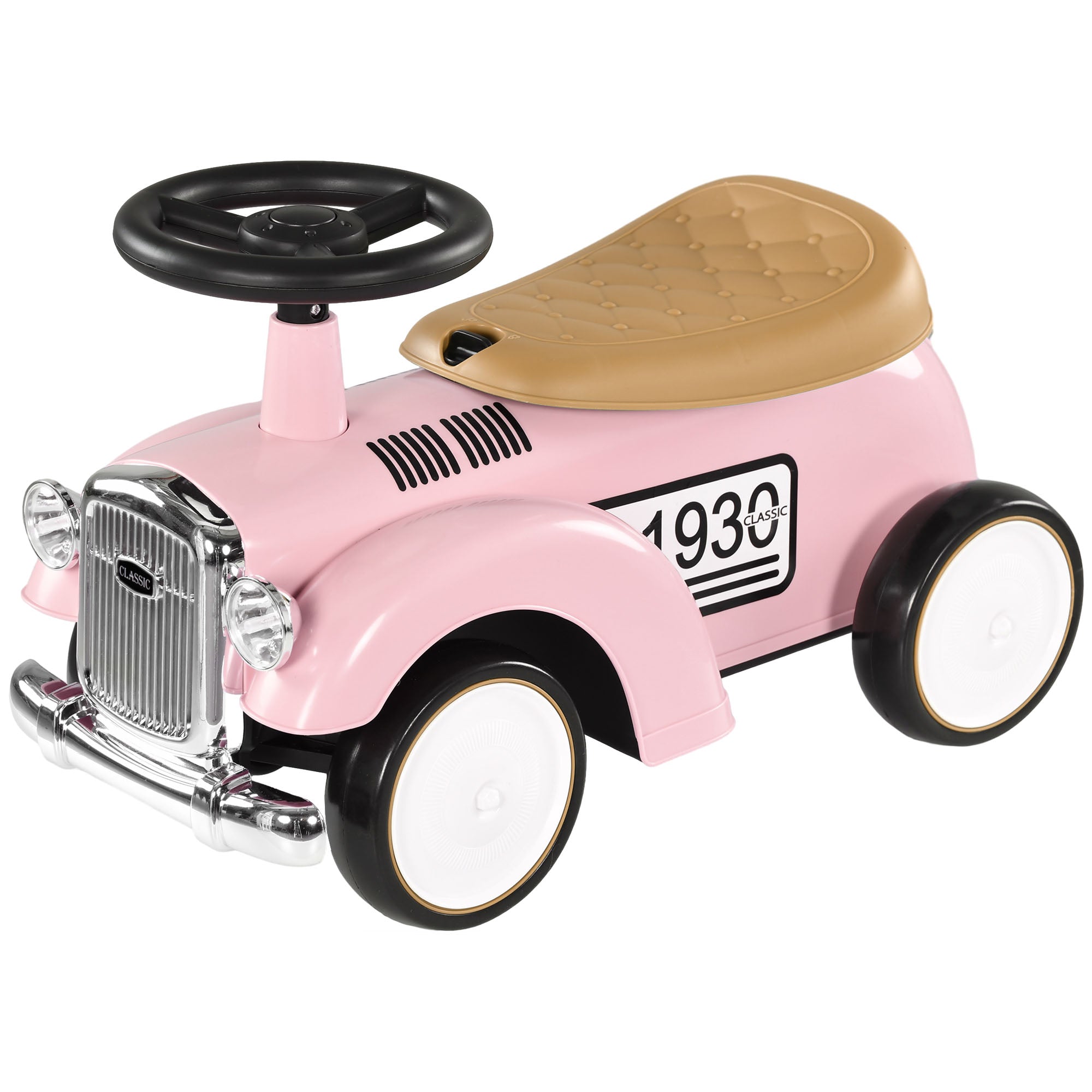 Kids Ride-On Car, Children's Vehicle with Storage Space, Ride-On Car with Anti-Tip Protection for 1-3 Year Olds, Pink, 58 x 27 x 35 cm