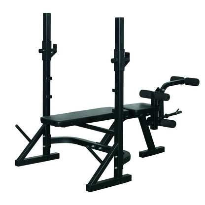 Weight Bench Multifunctional Weight Bench with 3-Level Adjustable Height for Full Body Fitness Training 175x98x130 cm Black