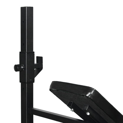 Weight Bench Multifunctional Weight Bench with 3-Level Adjustable Height for Full Body Fitness Training 175x98x130 cm Black