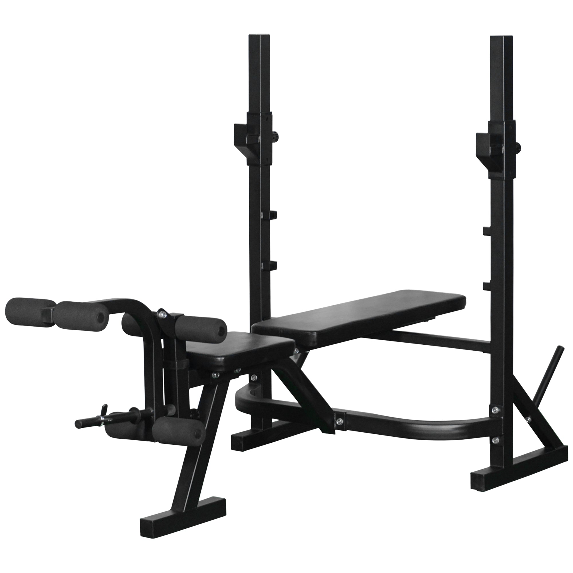 Weight Bench Multifunctional Weight Bench with 3-Level Adjustable Height for Full Body Fitness Training 175x98x130 cm Black