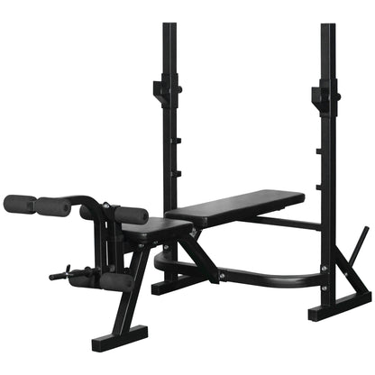 Weight Bench Multifunctional Weight Bench with 3-Level Adjustable Height for Full Body Fitness Training 175x98x130 cm Black