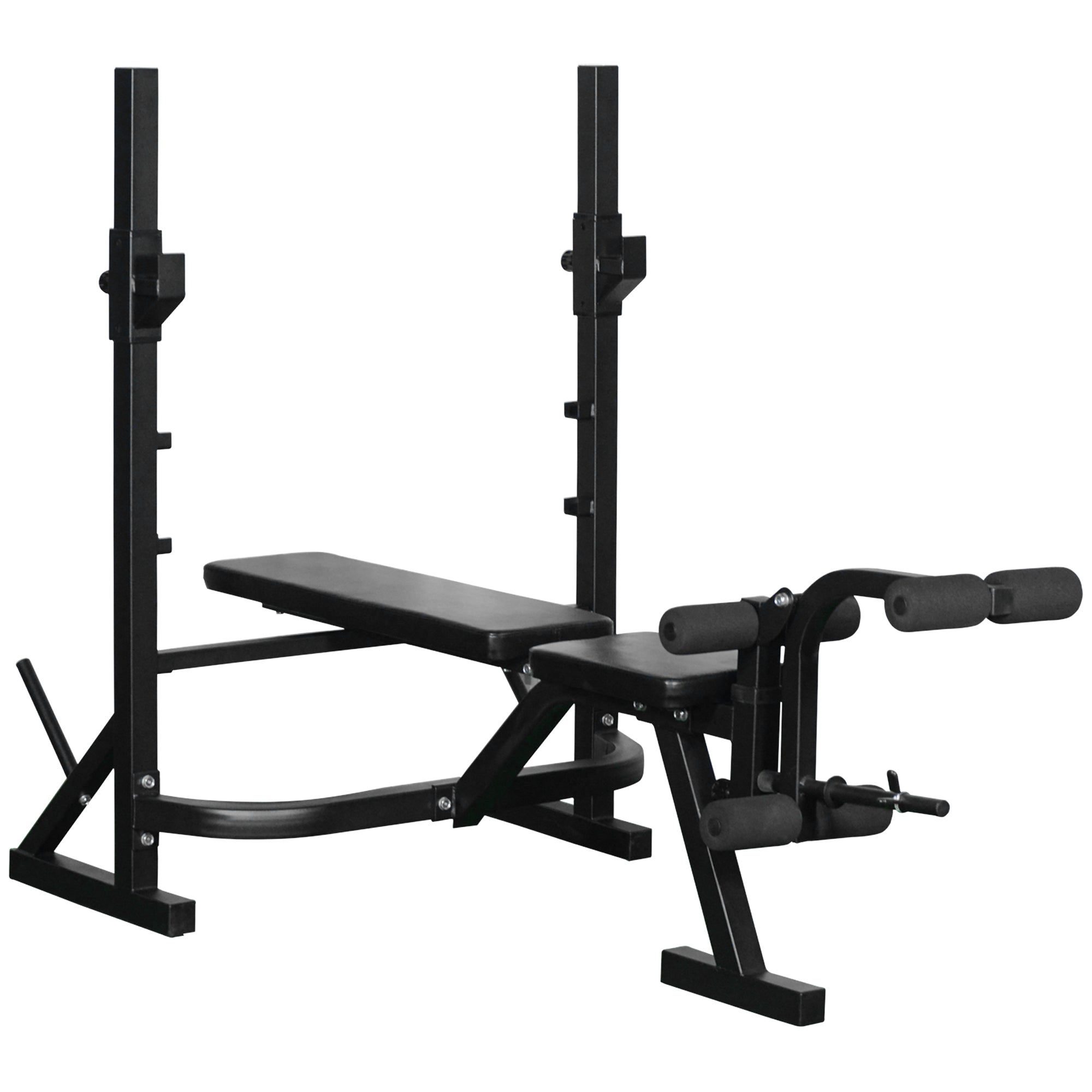 Weight Bench Multifunctional Weight Bench with 3-Level Adjustable Height for Full Body Fitness Training 175x98x130 cm Black