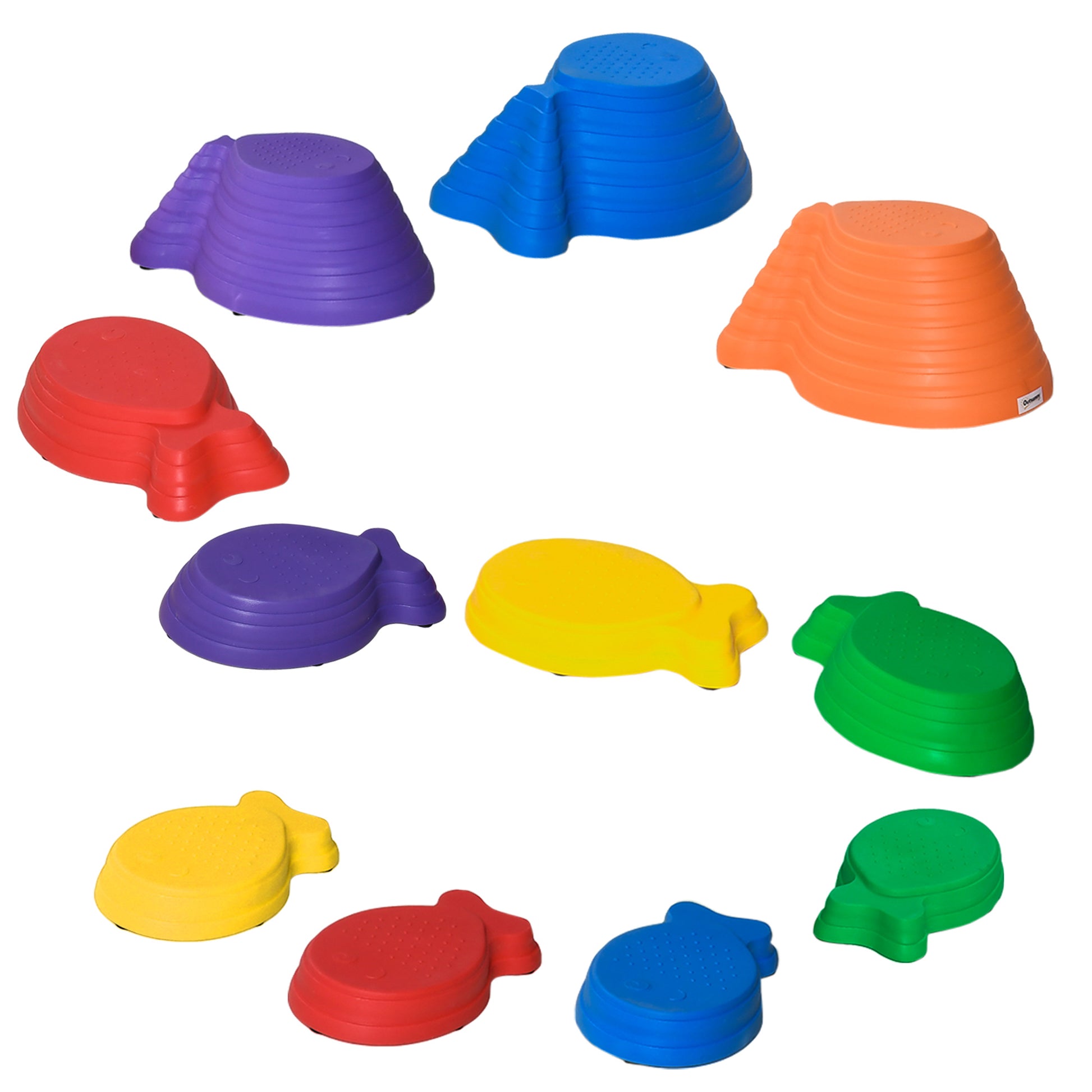 Balance Stones for Kids 11 Pieces Non-Slip Stackable Balance Rocks Stepping Stones to Promote Balance, Coordination, 3-8 Years, for Indoors Outdoors