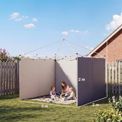 3-Piece Side Panels for 3 x 3 m Gazebo (10 x 10 ft) — Zippered, UPF50+, Water-Resistant Oxford Fabric, Privacy & Wind Panels, Dark Blue