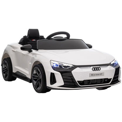 Kids Electric Car 12V Children's Car with 2.4 GHz Remote Control, 2 Motors, Kids Vehicle with 4 Sprung Wheels, Horn, Headlights, Music, Soft Start, Training Wheel, for 3-5 Years, White