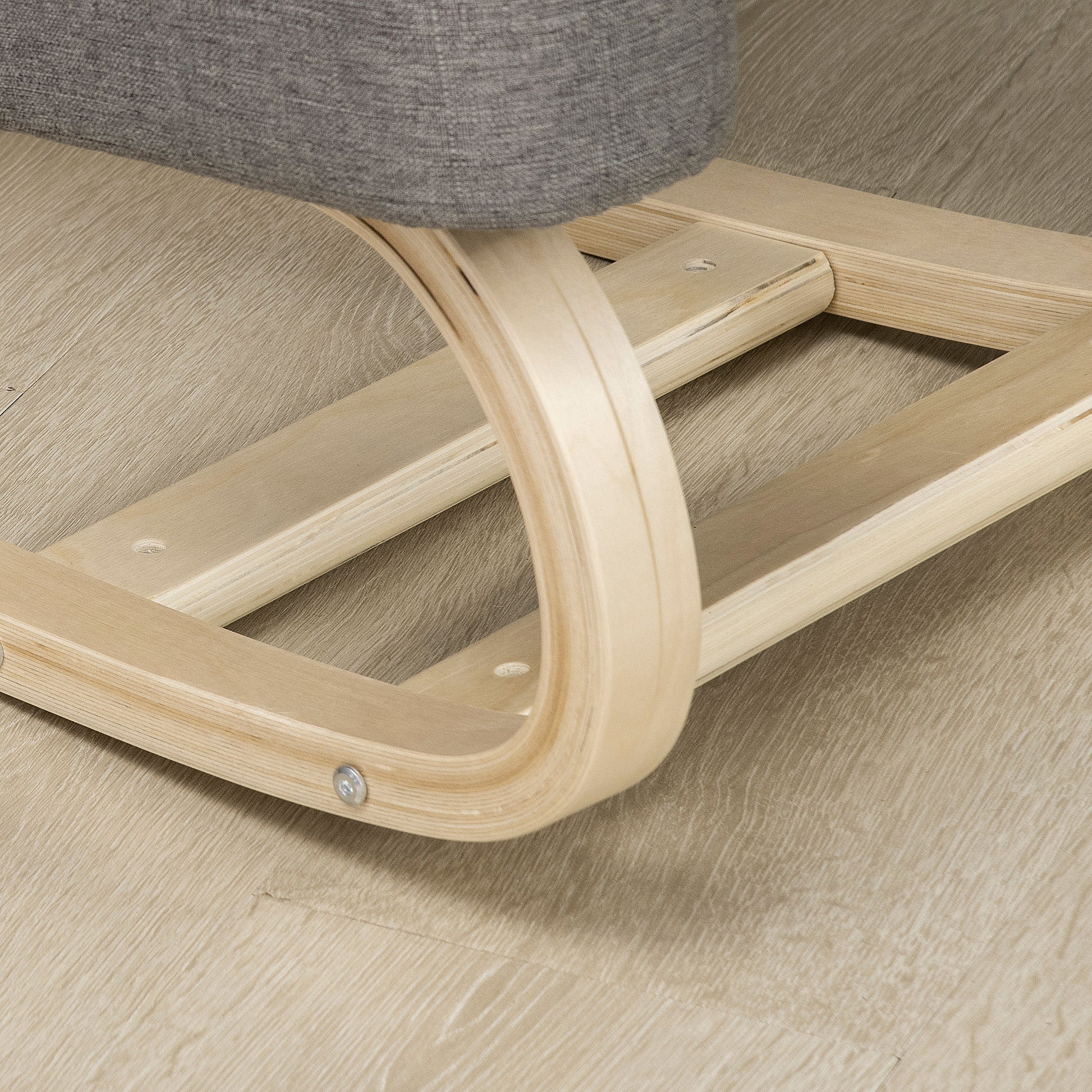 Ergonomic Kneeling Chair in Birch Wood, Posture Chair with Foam and Polyester Cushion for Home and Office, Gray