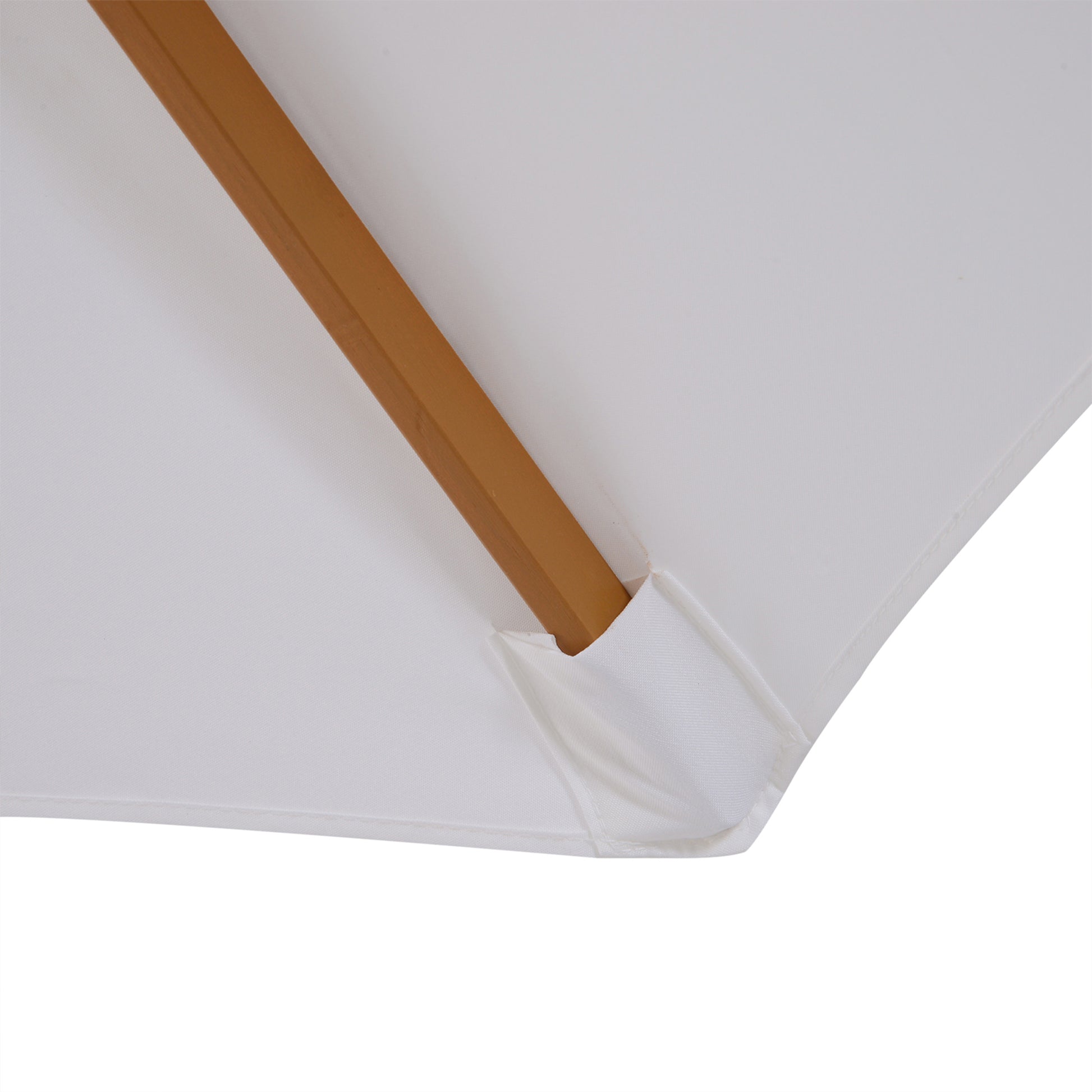 Sun Umbrella Ø 300 cm, Sun Protection Umbrella made of Wood, Stable Market Umbrella Sun Protection for Beach Terrace Garden, White