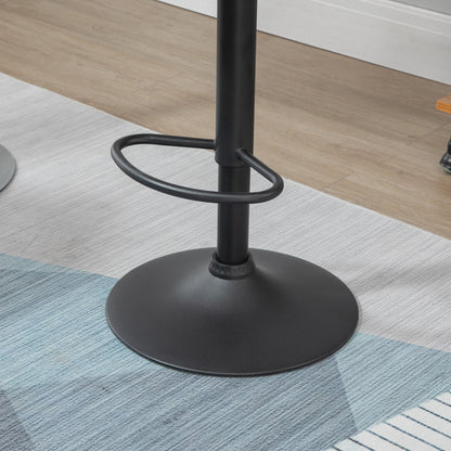 Set of 2 Bar Stools with Adjustable Height, Metal Base and Faux Leather Seat, Stools with Backrest and Footrest, 51.5x57.5x93-114.5 cm, Military Green