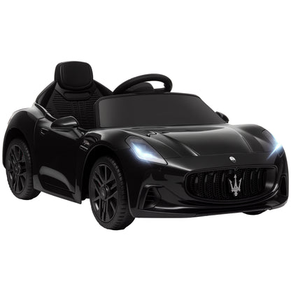 Licensed Maserati Gran Turismo Folgore Kids Electric Car, 12V Electric Vehicle with 2.4G Remote Control, LED Headlights, Music, Horn, MP3, Children's Car for 3-5 Years Old, Black