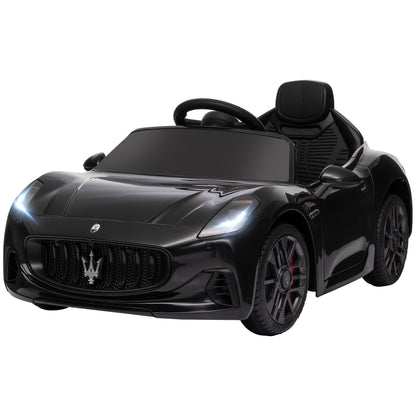 Licensed Maserati Gran Turismo Folgore Kids Electric Car, 12V Electric Vehicle with 2.4G Remote Control, LED Headlights, Music, Horn, MP3, Children's Car for 3-5 Years Old, Black
