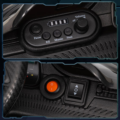 Licensed Maserati Gran Turismo Folgore Kids Electric Car, 12V Electric Vehicle with 2.4G Remote Control, LED Headlights, Music, Horn, MP3, Children's Car for 3-5 Years Old, Black