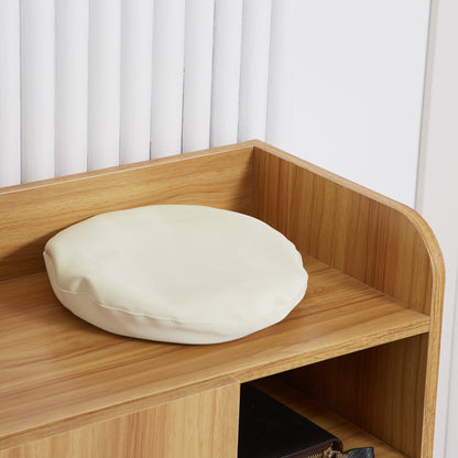 Shoe Storage Cabinet for Entryway - Shoe Cabinet with 4 Open Compartments and Double Door Closet - Adjustable Shelf - 83L x 30W x 90H cm - Brown