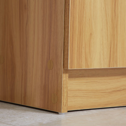 Shoe Storage Cabinet for Entryway - Shoe Cabinet with 4 Open Compartments and Double Door Closet - Adjustable Shelf - 83L x 30W x 90H cm - Brown