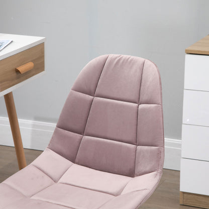 Swivel Office Chair, Ergonomic and Adjustable Design Without Armrests, Pink, 59x59x81-91cm