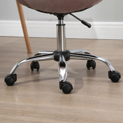 Swivel Office Chair, Ergonomic and Adjustable Design Without Armrests, Pink, 59x59x81-91cm