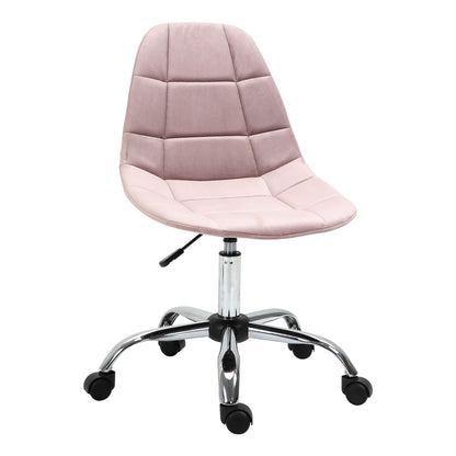 Swivel Office Chair, Ergonomic and Adjustable Design Without Armrests, Pink, 59x59x81-91cm