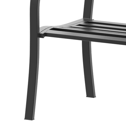 2-Seater Garden Bench Outdoor Bench with Steel Mesh Backrest Load 240 kg for Patio Terrace Balcony 127x60x87 cm Black