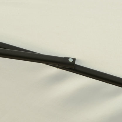 Garden Umbrella 2.6x2.5 m Anti-UV Protection 30+ with Tilt Head, Aluminum Pole and 6 Ribs, Cream White