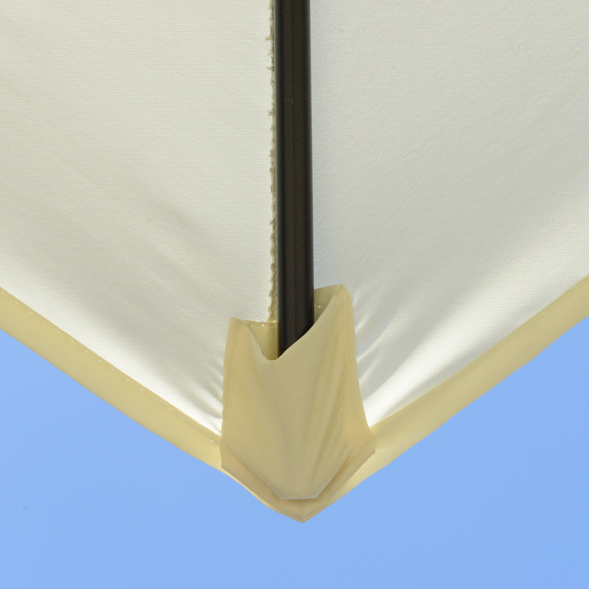 Garden Umbrella 2.6x2.5 m Anti-UV Protection 30+ with Tilt Head, Aluminum Pole and 6 Ribs, Cream White