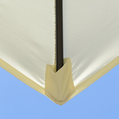 Garden Umbrella 2.6x2.5 m Anti-UV Protection 30+ with Tilt Head, Aluminum Pole and 6 Ribs, Cream White