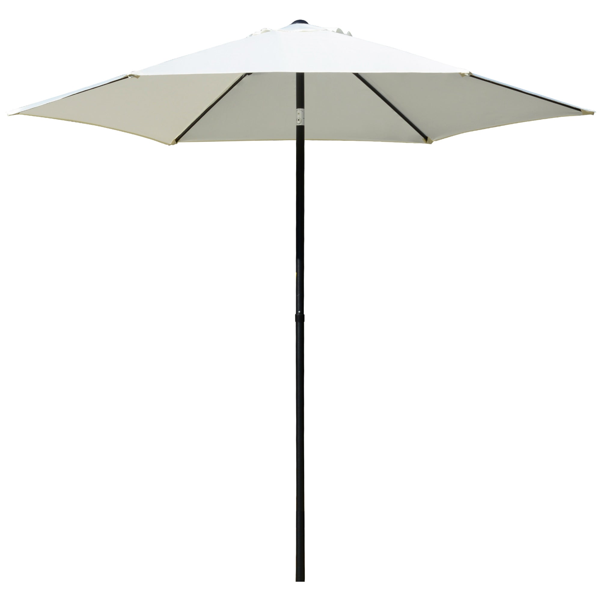 Garden Umbrella 2.6x2.5 m Anti-UV Protection 30+ with Tilt Head, Aluminum Pole and 6 Ribs, Cream White