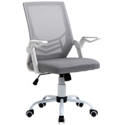 Ergonomic Office Chair Mesh Chair with Adjustable Height Foldable Armrests Breathable Lumbar Support for Teenagers Adults 62.5x55x94-104 cm Gray